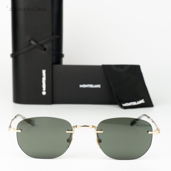Montblanc Women Sunglasses Gold Grey Square Rimless MB0303S 001 NEW AUTHENTIC main image 4